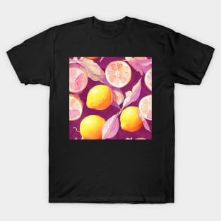 Watercolor citrus pattern design T-Shirt